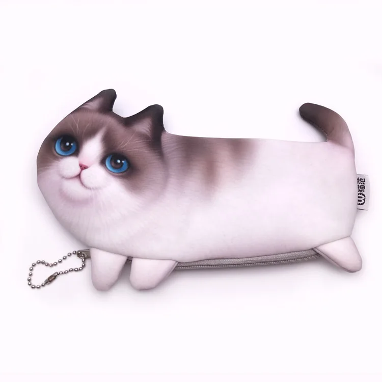 Новинка милые кошачьи мордочки на молнии кошельки для детей чехол карандашей