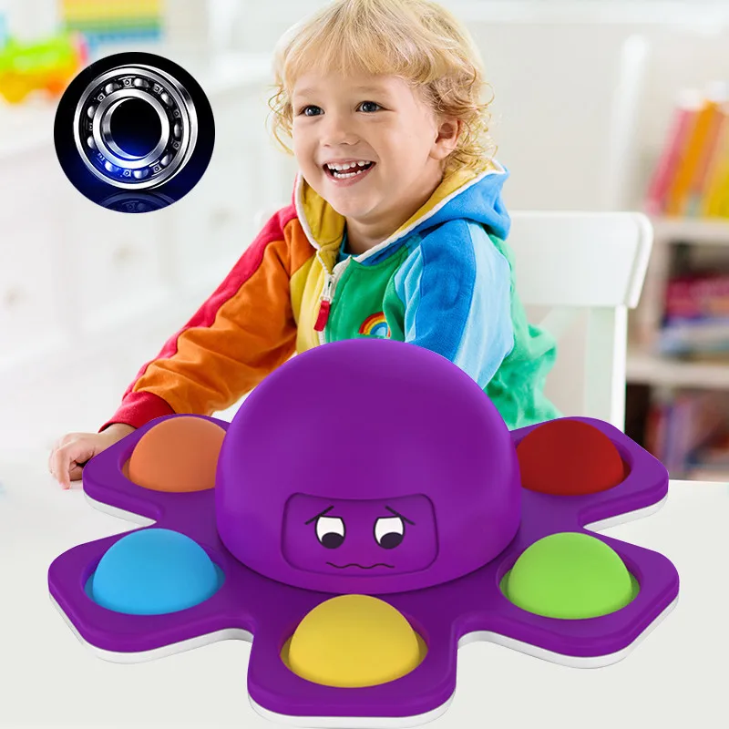 Kids Fingertip Interactive Stress Relief Soft Silicone Toys Flip Change Faces Octopus Spinner Push Pop Bubble Toy for Children
Kids Fingertip Interactive Stress Relief Soft Silicone Toys Flip Change Faces Octopus Spinner Push Pop Bubble Toy for Children