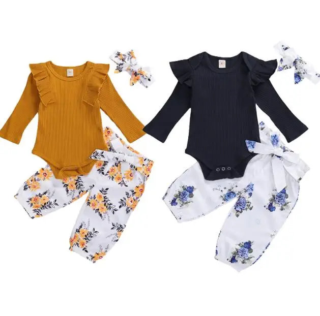 Infant Newborn Kid Baby Girls Clothes Set Long Sleeve O-neck Tops with Ruffle Floral Long Pants Headband Cute Baby Clothing
Infant Newborn Kid Baby Girls Clothes Set Long Sleeve O-neck Tops with Ruffle Floral Long Pants Headband Cute Baby Clothing