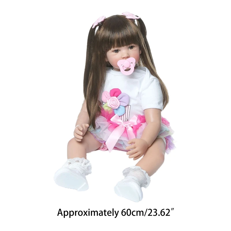 24 inch Lovely Reborn Baby Girl Dolls Toddler Realistic Silicone Long Hair Toy F3ME
24 inch Lovely Reborn Baby Girl Dolls Toddler Realistic Silicone Long Hair Toy F3ME