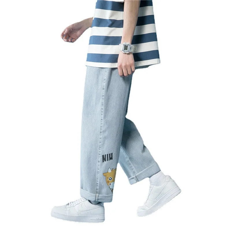 Nine points jeans men's loose straight straight Korean version of the trend hundred tide brand summer thin boys pants ins
Nine points jeans men's loose straight straight Korean version of the trend hundred tide brand summer thin boys pants ins