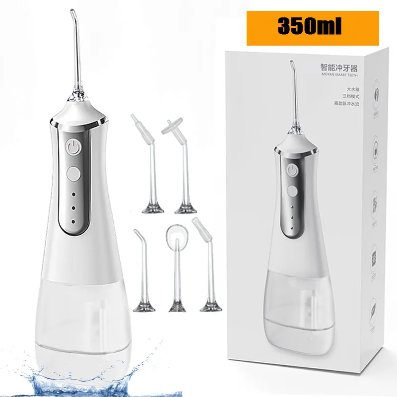Oral Irrigator USB Rechargeable Water Flosser Portable Dental Water Jet 350ML Water Tank Waterproof Teeth Cleaner
Oral Irrigator USB Rechargeable Water Flosser Portable Dental Water Jet 350ML Water Tank Waterproof Teeth Cleaner