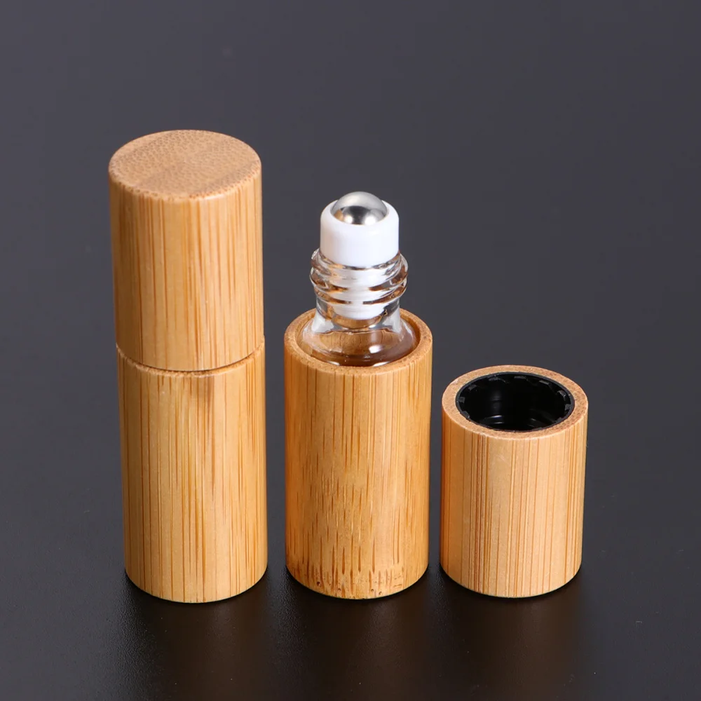 

6 шт косметика парфюмерия диспенсер 5 мл бутылки с эфирным маслом Портативный бамбук основа в виде флаконов парфюма на бутылках
