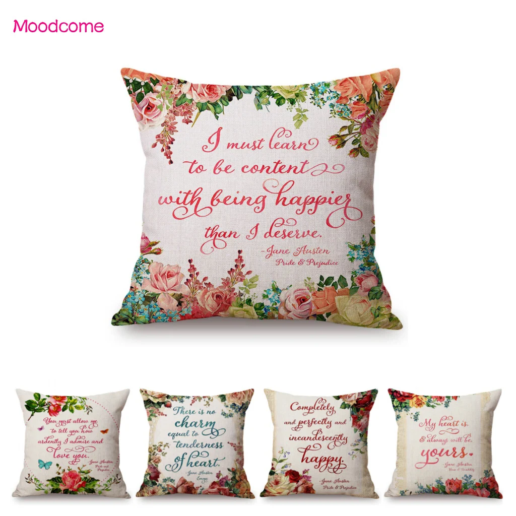 Цветочный венок Jane Austen с цитатами, акварельные буквы, искусство, хлопковая льняная подушка для дивана, наволочка, украшение для дома, Наволочка на стул
Цветочный венок Jane Austen с цитатами, акварельные буквы, искусство, хлопковая льняная подушка для дивана, наволочка, украшение для дома, Наволочка на стул