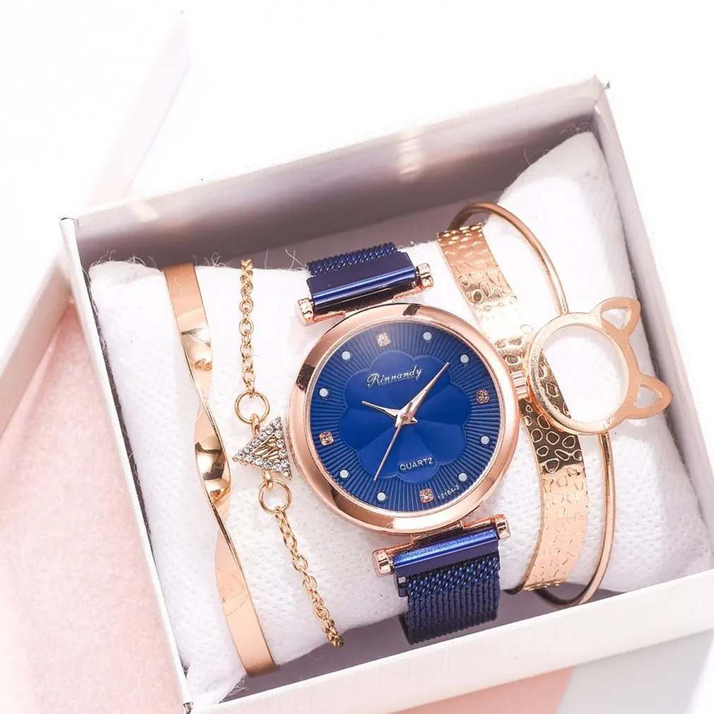 5PCS Watch Set Luxury Brand Women Dress Quartz Clock Bracelet & Bangle Ladies Sports Wrist Watch Clock Gift Relogio Feminino
5PCS Watch Set Luxury Brand Women Dress Quartz Clock Bracelet & Bangle Ladies Sports Wrist Watch Clock Gift Relogio Feminino