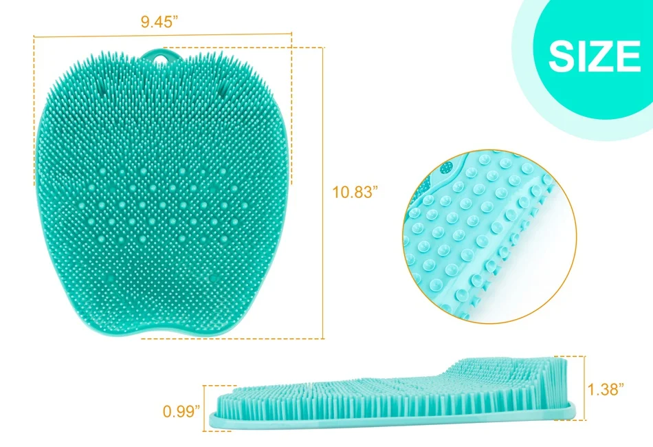 Non-Slip Shower Mat Foot Massager Bath Brush Exfoliating Feet Scrubber Cleaner