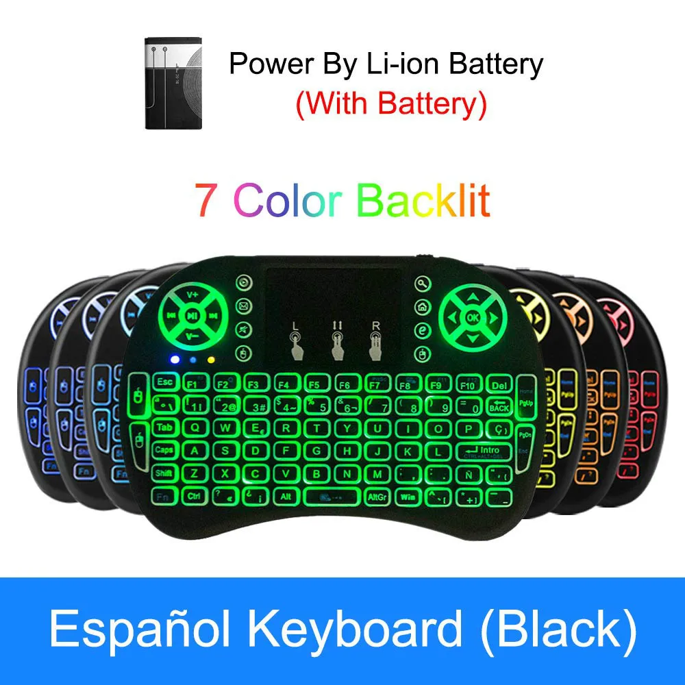 Cool Backlit I8 Mini Air Mouse 2.4G Wireless Keyboard Touchpad English Russian Spanish French Remote Control for Android
Cool Backlit I8 Mini Air Mouse 2.4G Wireless Keyboard Touchpad English Russian Spanish French Remote Control for Android