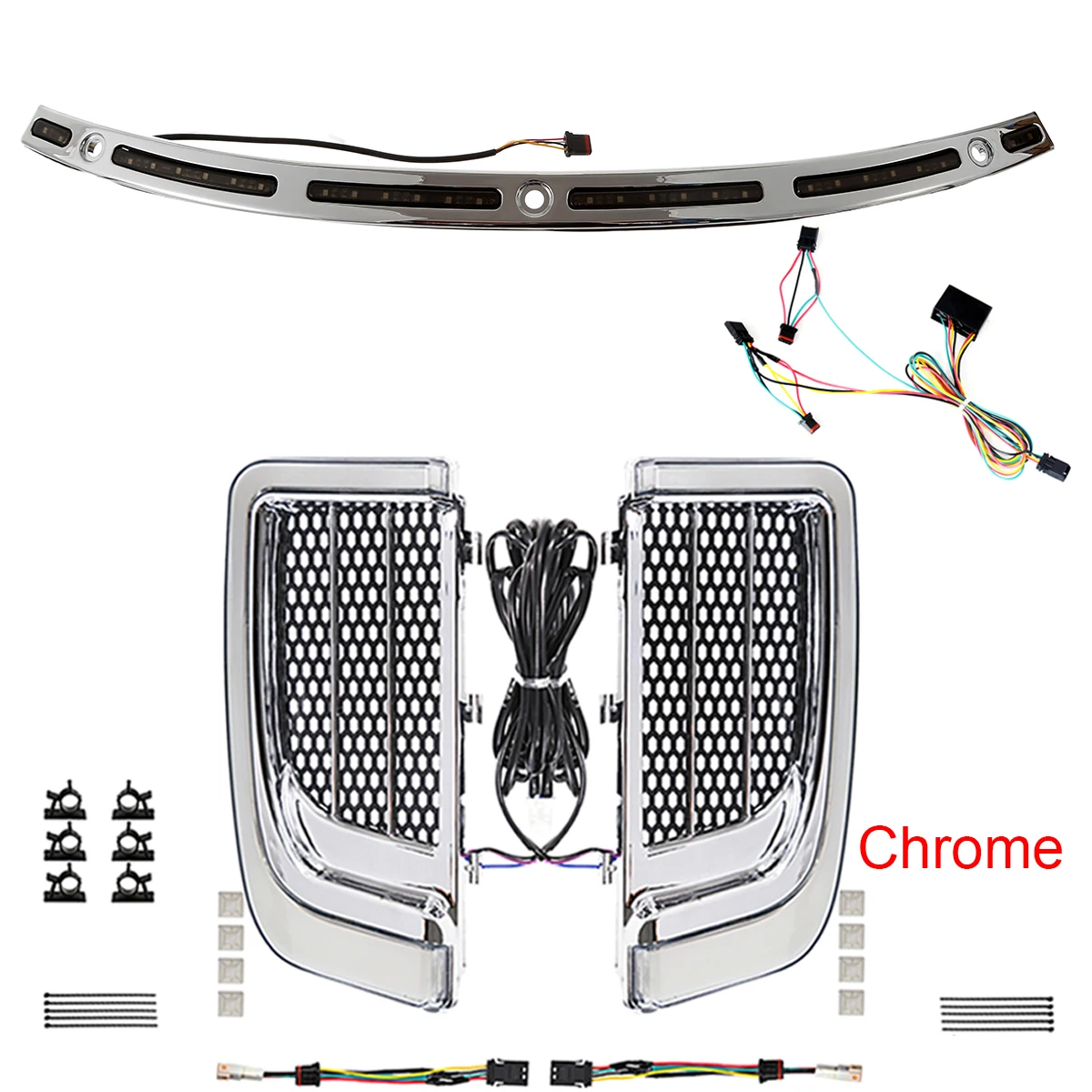 Светодиодный Windshi светодиодный планки и обтекатель нижние решетки поворотные сигналы, светильник лампа для Harley Touring Street Electra Road Glide 2014-2020
Светодиодный Windshi светодиодный планки и обтекатель нижние решетки поворотные сигналы, светильник лампа для Harley Touring Street Electra Road Glide 2014-2020