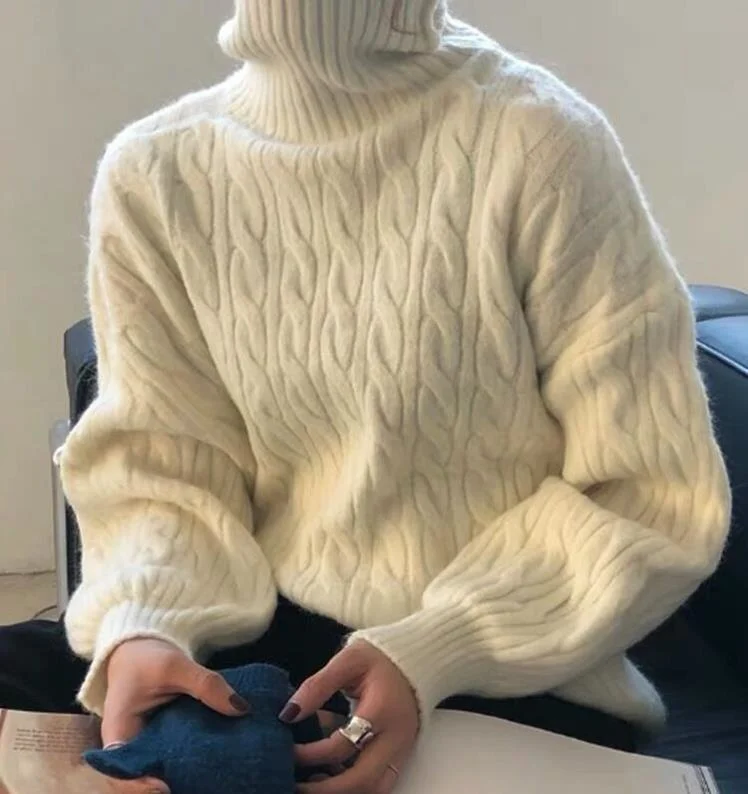 Женский свитер-водолазка в стиле ретро, Осень-зима
Женский свитер-водолазка в стиле ретро, Осень-зима