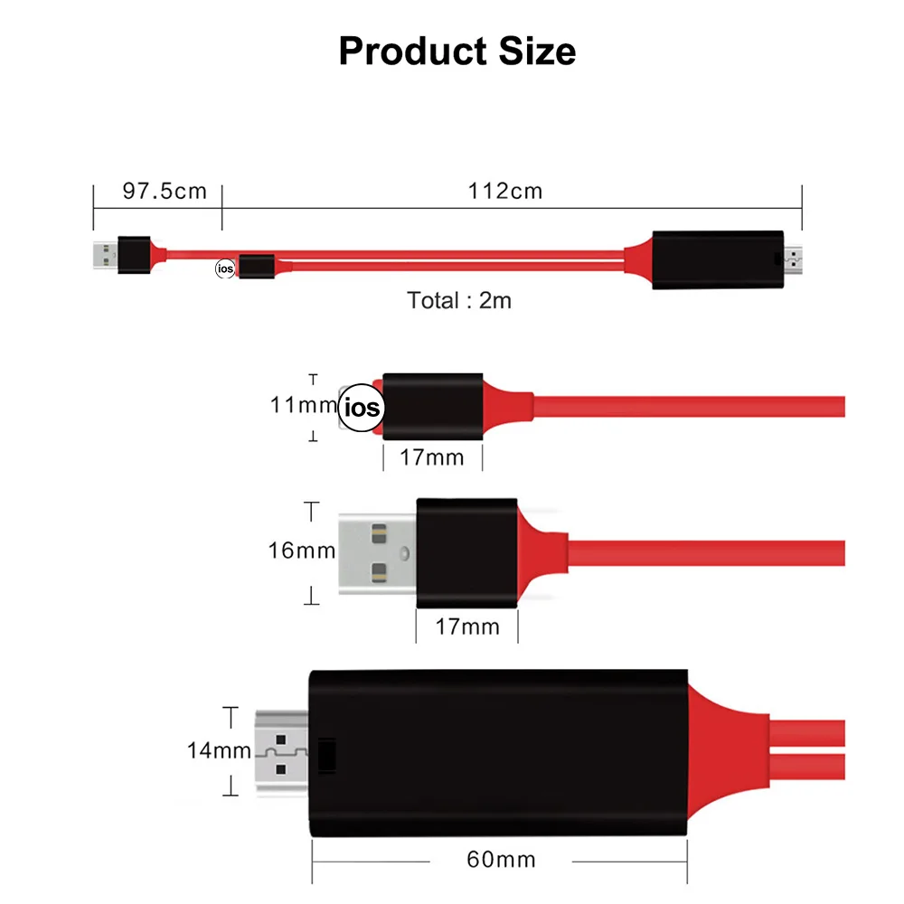 8 Pin to HDMI-Compatible Cable HDTV TV Digital AV Adapter 2M USB 1080P Smart Converter Cable for TV for IPhone HD Plug and Play
8 Pin to HDMI-Compatible Cable HDTV TV Digital AV Adapter 2M USB 1080P Smart Converter Cable for TV for IPhone HD Plug and Play
