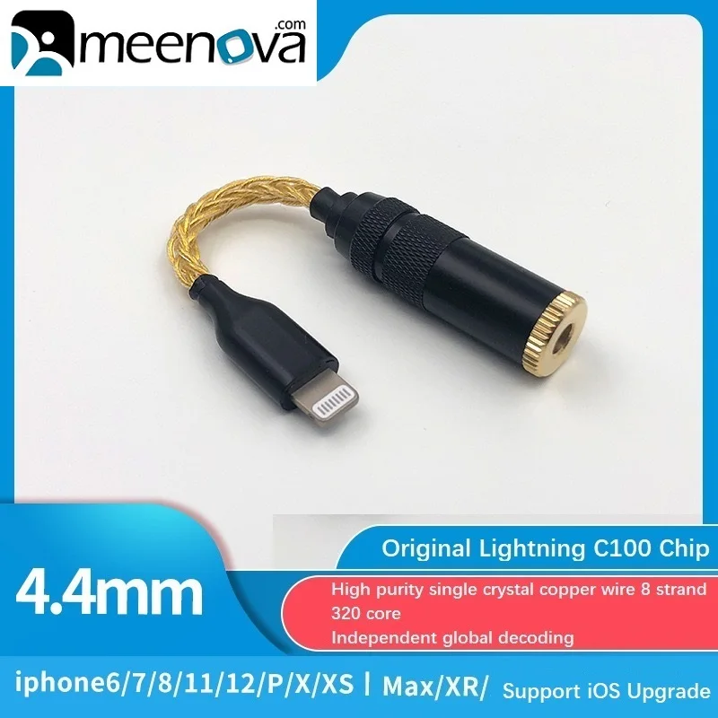 HIFI DAC Earphone Amplifier Lightning to 4.4 mm Headphone Jack Adapter, Converter, crystal copper wire 8 strand 320 core, 3.5mm
HIFI DAC Earphone Amplifier Lightning to 4.4 mm Headphone Jack Adapter, Converter, crystal copper wire 8 strand 320 core, 3.5mm