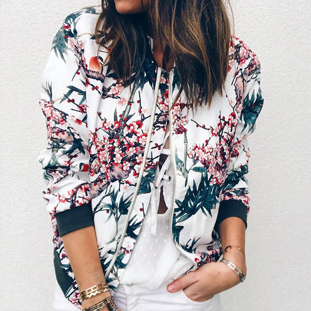 Womens Ladies Retro Floral Zipper Up Bomber Jacket Casual Coat Outwear Comfy High Quality Fashion Jacket Jaqueta Feminina 2021
Womens Ladies Retro Floral Zipper Up Bomber Jacket Casual Coat Outwear Comfy High Quality Fashion Jacket Jaqueta Feminina 2021