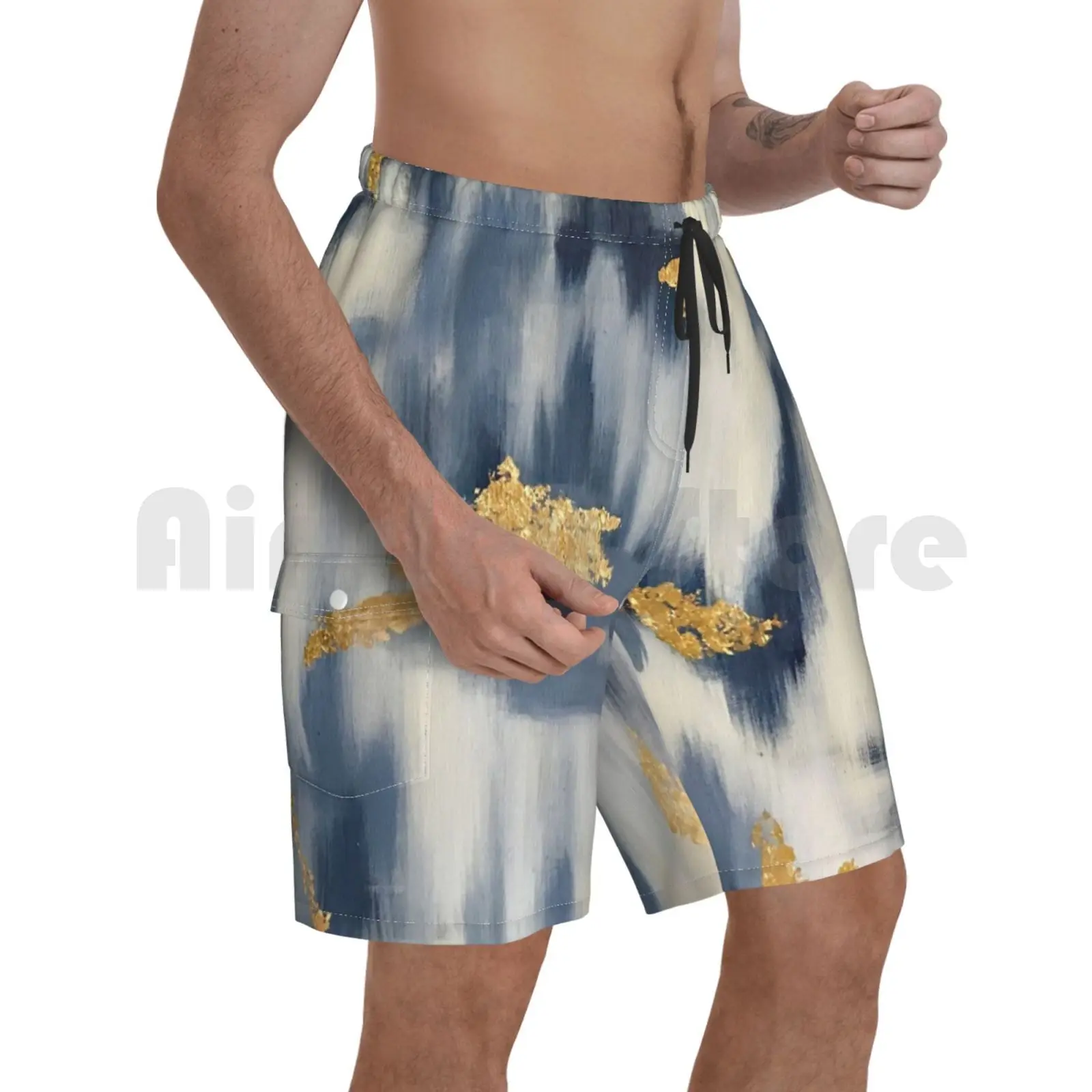 Blue And Gold Ikat Abstract Beach Shorts Men Beach Pants Swimwear Blue And Gold Gold Leaf Gold Foil Ikat Pattern
Blue And Gold Ikat Abstract Beach Shorts Men Beach Pants Swimwear Blue And Gold Gold Leaf Gold Foil Ikat Pattern