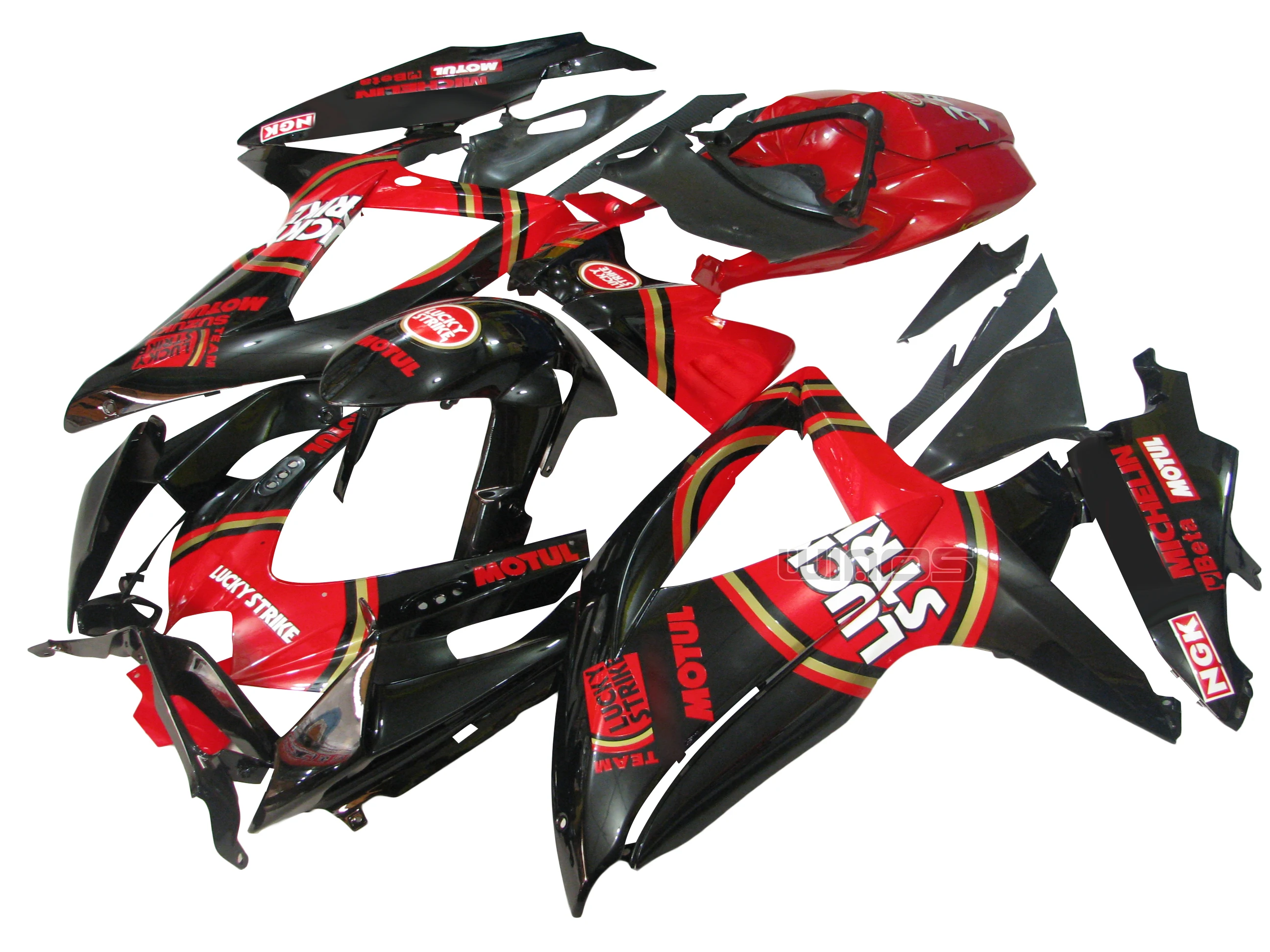 For Suzuki GSXR600/R750 K8 2008-2010 Body Fairing Kit Black Red LUCKY STRIKE Edition
For Suzuki GSXR600/R750 K8 2008-2010 Body Fairing Kit Black Red LUCKY STRIKE Edition