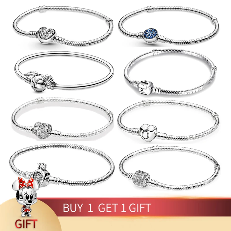 TOP SALE Heart Snake Chain 925 Sterling Silver Bracelet Fit Original Design Beads Charm DIY Making Jewelry Gift For Women
TOP SALE Heart Snake Chain 925 Sterling Silver Bracelet Fit Original Design Beads Charm DIY Making Jewelry Gift For Women
