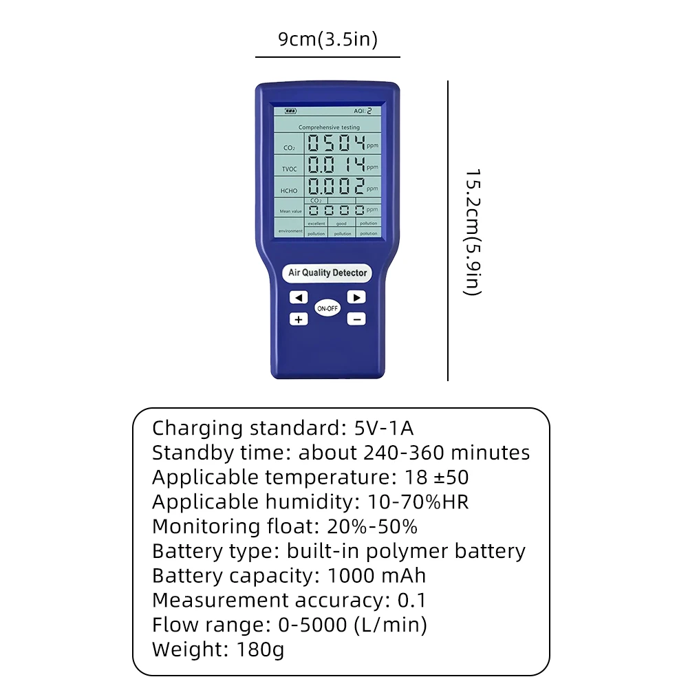 Digital CO2 Sensor Air Quality Monitor Carbon Dioxide Detector Gas Analyzer Air Quality Monitor Digital CO2 Sensor Meter
Digital CO2 Sensor Air Quality Monitor Carbon Dioxide Detector Gas Analyzer Air Quality Monitor Digital CO2 Sensor Meter