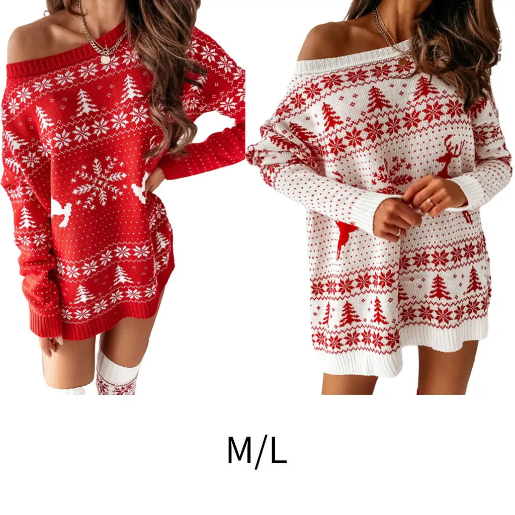 Autumn Winter Christmas Sweater Dress Knitting Pullover Casual Pullover for Beach
Autumn Winter Christmas Sweater Dress Knitting Pullover Casual Pullover for Beach