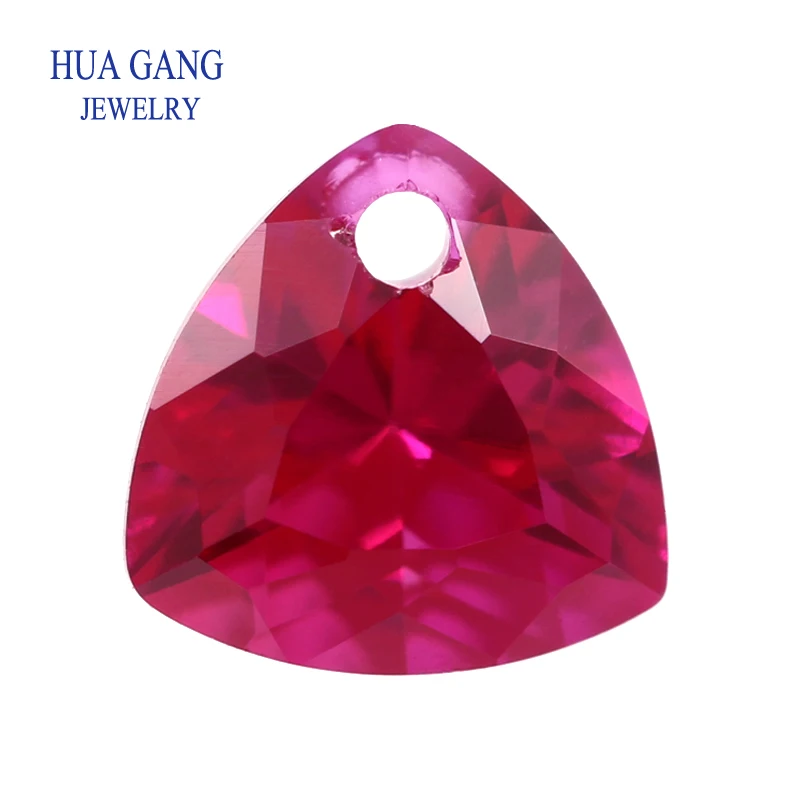 Single Hole 5# Red Stone Trillion Shape Princess Cut Synthetic Corundum Gems Stone For Jewelry Size 3x3~12x12mm Bead
Single Hole 5# Red Stone Trillion Shape Princess Cut Synthetic Corundum Gems Stone For Jewelry Size 3x3~12x12mm Bead