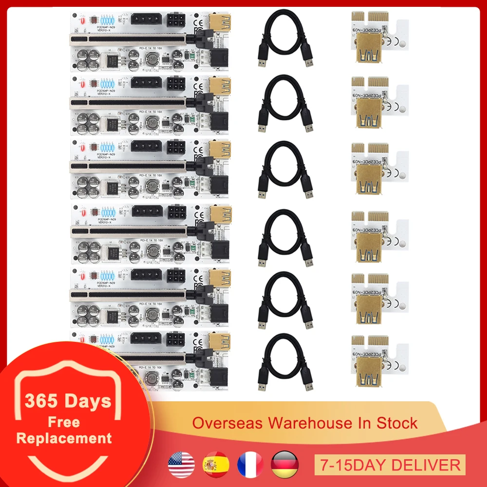 6PCS VER010-X VER 010X PCI Express PCIE Riser Card PCI-E X1 to X16 Video Graphics Card LED Display Board ETH BTC Mining Miner
6PCS VER010-X VER 010X PCI Express PCIE Riser Card PCI-E X1 to X16 Video Graphics Card LED Display Board ETH BTC Mining Miner