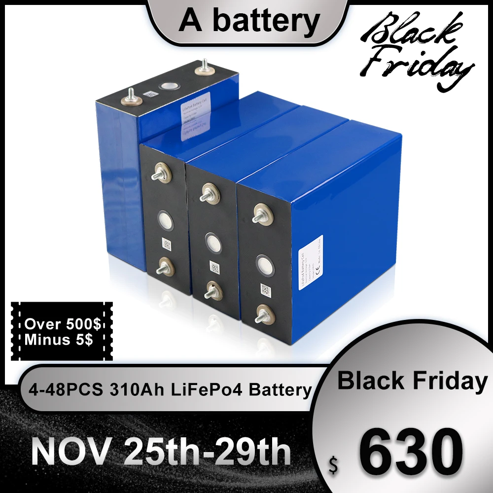 3.2V 310AH LiFePO4 4-48PCS Brand New Gread A Rechargeable Battery DIY RV Cell And Solar Energy Storage System EU US Tax Free
3.2V 310AH LiFePO4 4-48PCS Brand New Gread A Rechargeable Battery DIY RV Cell And Solar Energy Storage System EU US Tax Free