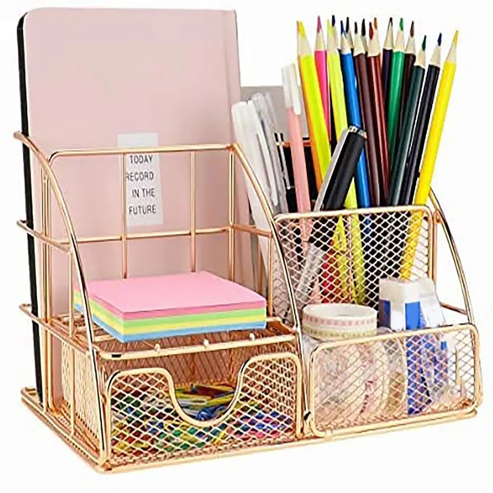 Metal Multi-Function Desk Stationery Organizer Pen Holder Pens Stand Desk Rack Storage Office Accessories Supplies Stationery
Metal Multi-Function Desk Stationery Organizer Pen Holder Pens Stand Desk Rack Storage Office Accessories Supplies Stationery