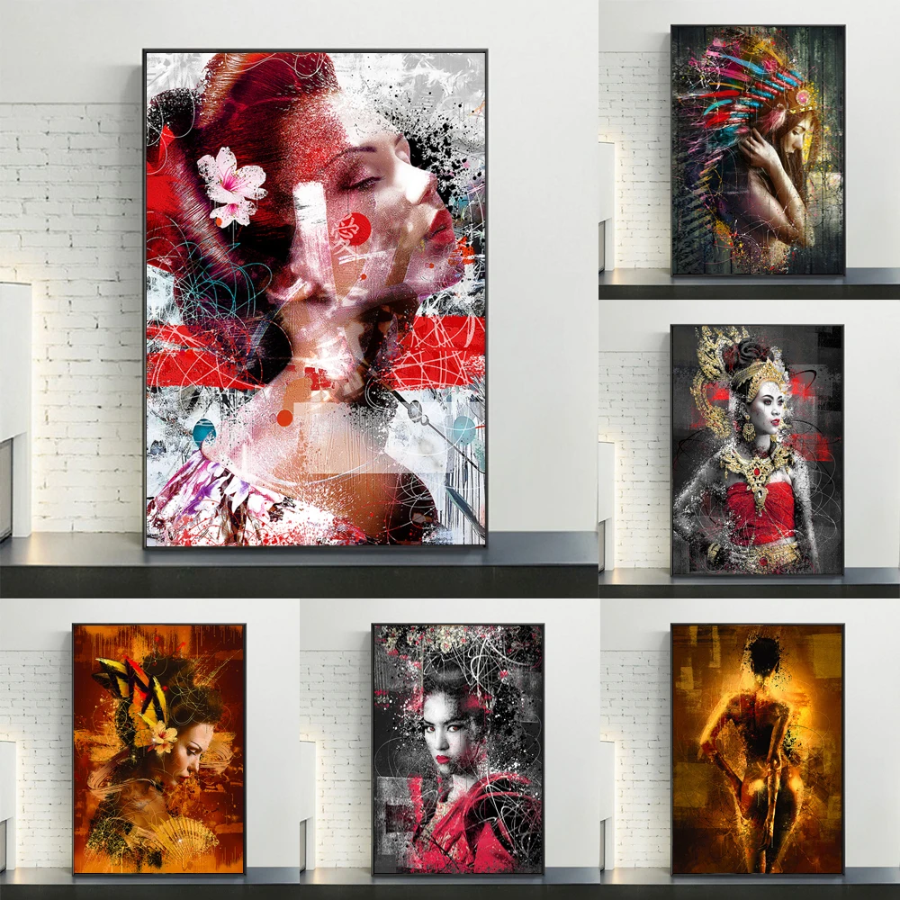 Sexy Women Graffiti Art Canvas Posters and Prints Abstract Indians Watercolor Paintings on the Wall Art Pictures Home Decoration
Sexy Women Graffiti Art Canvas Posters and Prints Abstract Indians Watercolor Paintings on the Wall Art Pictures Home Decoration