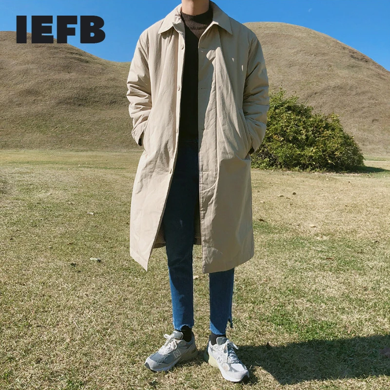 Мужская Флисовая стеганая одежда IEFB с воротником лацканами и хлопковой