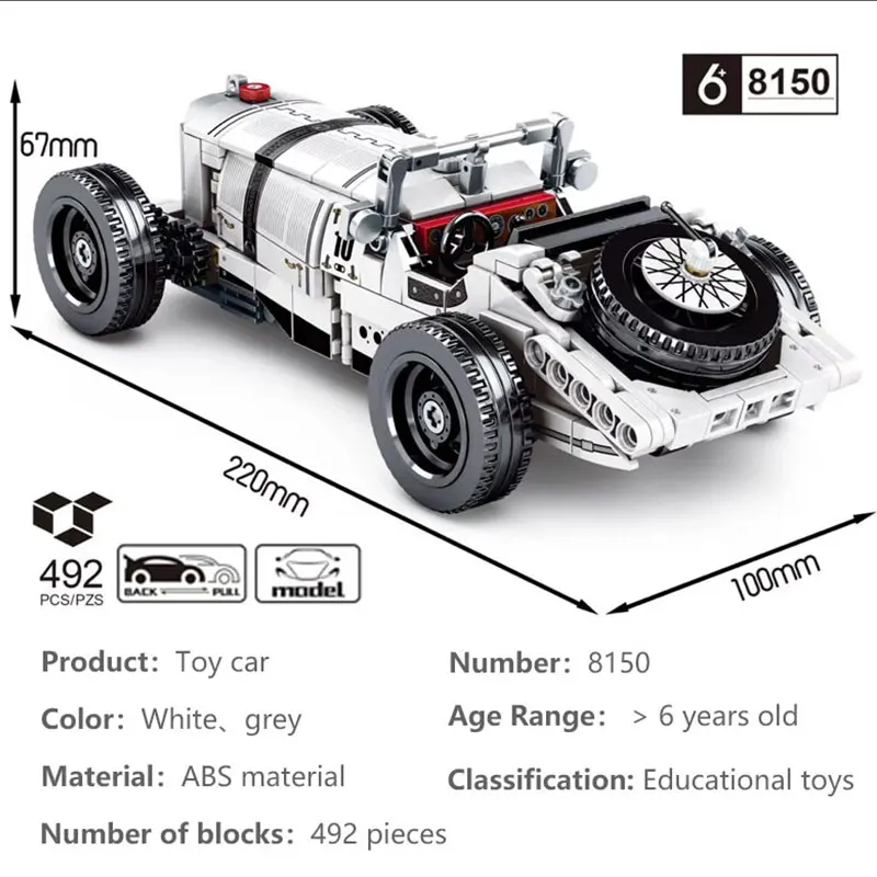 City Technic Classic Long Car 3D Model Building Blocks Retro Supercar Racing Cars DIY Mini Diamond Bricks Toys for Boys Kids
City Technic Classic Long Car 3D Model Building Blocks Retro Supercar Racing Cars DIY Mini Diamond Bricks Toys for Boys Kids