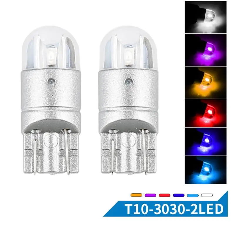 1Pcs W5W 194 168 T10 Glass Housing COB LED Car Lamp 7000K 8000K White Green Blue Red Wedge License Plate Light Dome Light
