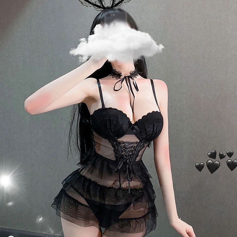 White Black Sexy Cake Dress See through Erotic Lingerie Bra Lace Sexy Costumes Bandage Corset Babydoll 
White Black Sexy Cake Dress See through Erotic Lingerie Bra Lace Sexy Costumes Bandage Corset Babydoll