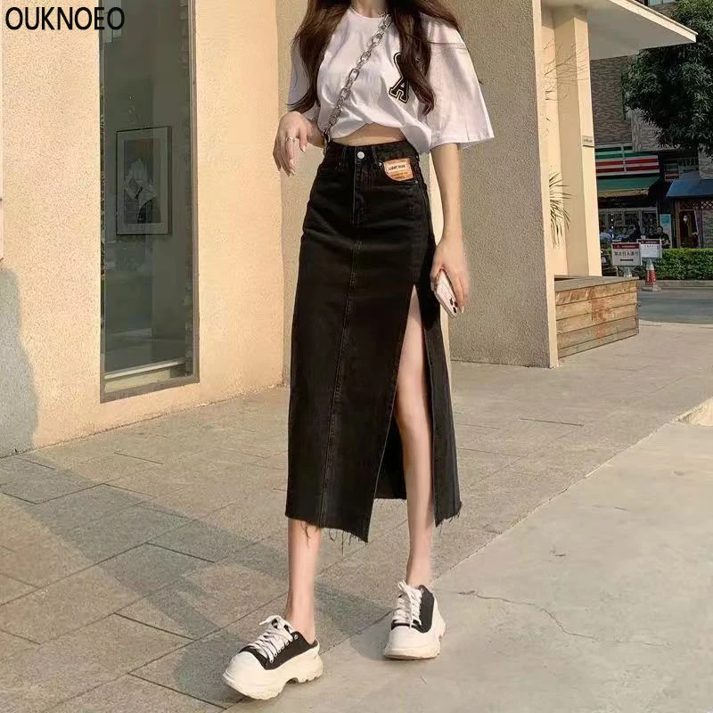 Women's Denim Skirt High Waist Split Design Splicing Korean Preppy Style Summer 2021 Oversize Slim A-Line Denim Sexy Skirt
Women's Denim Skirt High Waist Split Design Splicing Korean Preppy Style Summer 2021 Oversize Slim A-Line Denim Sexy Skirt