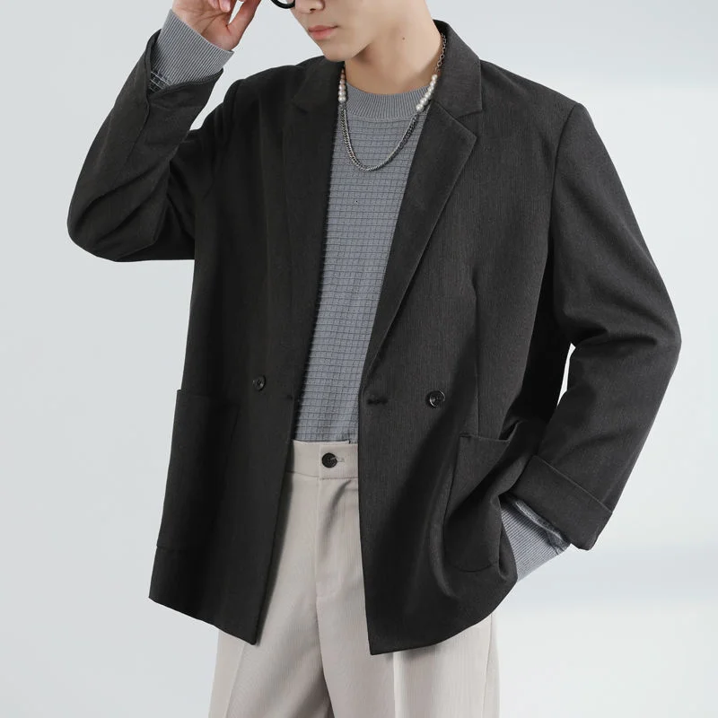 IEFB1 Autumn Winter Fashion Casual Suit Jacket Loose High Quality Loose Trend Black Dark Grey Blazer For Male 2021 New 9Y9225
IEFB1 Autumn Winter Fashion Casual Suit Jacket Loose High Quality Loose Trend Black Dark Grey Blazer For Male 2021 New 9Y9225