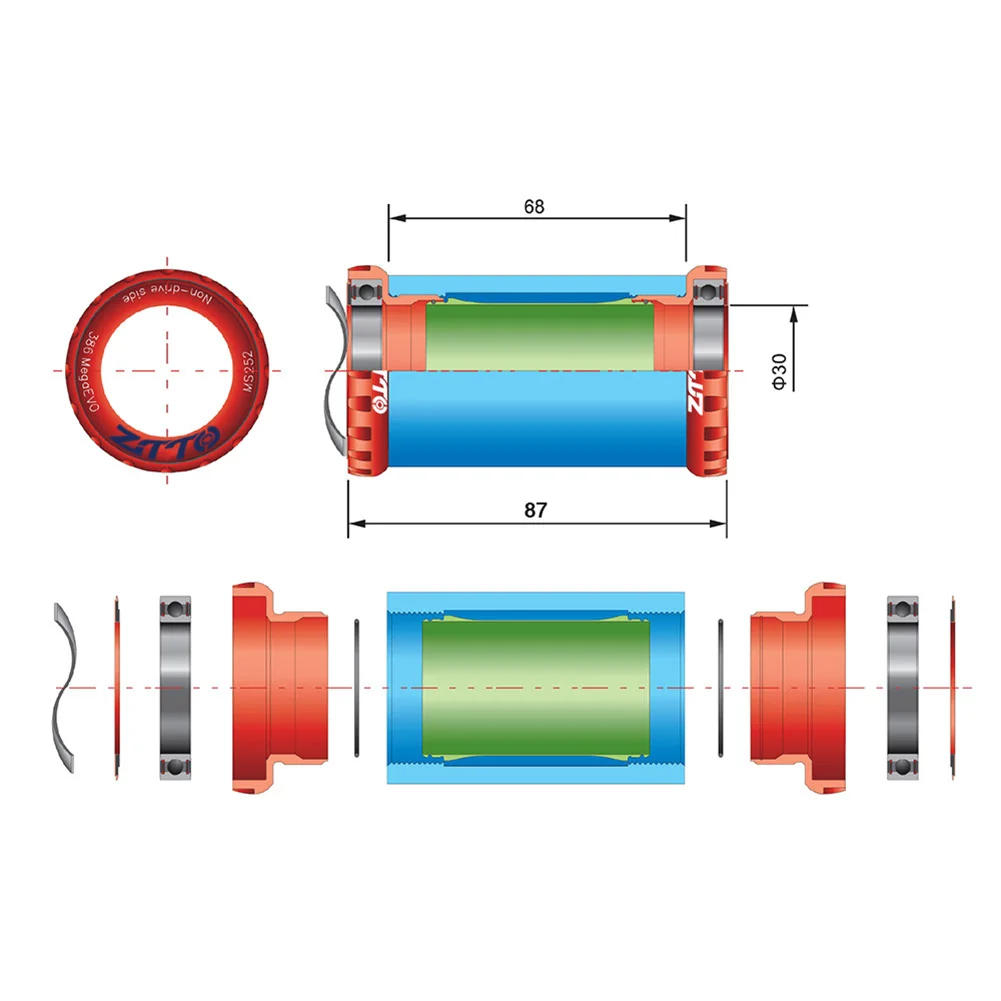 Bottom Bracket Ceramic Bearings Sealed For bsa68/73 bottom bracket Crankset Aluminum alloy
Bottom Bracket Ceramic Bearings Sealed For bsa68/73 bottom bracket Crankset Aluminum alloy