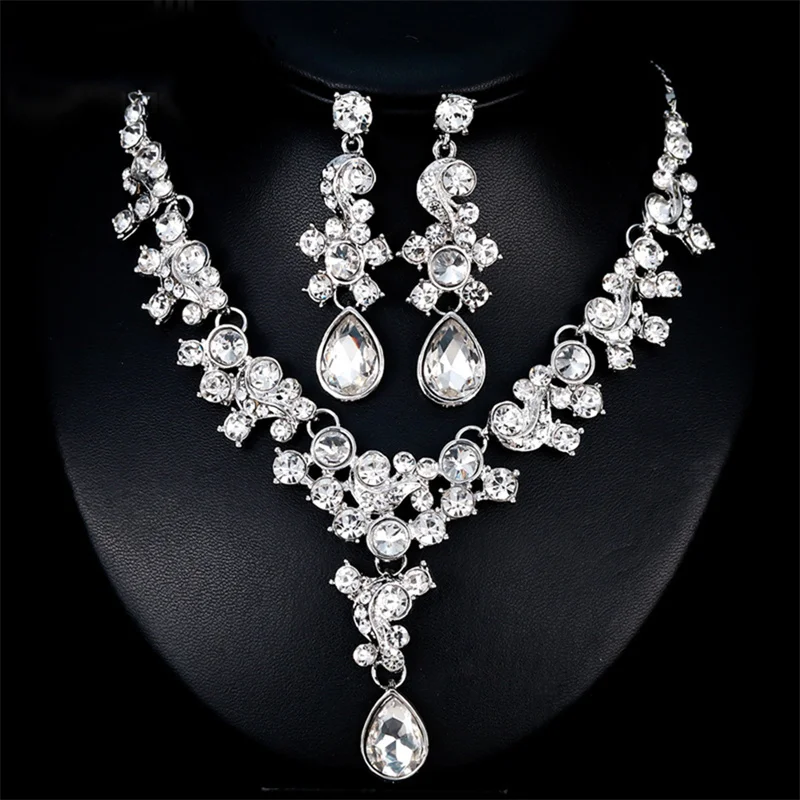 2021 New Rhinestone Bridal Jewelry Sets For Women Crystal Necklace Earrings Set Bride Wedding Jewelry Accessories For Prom Party
2021 New Rhinestone Bridal Jewelry Sets For Women Crystal Necklace Earrings Set Bride Wedding Jewelry Accessories For Prom Party