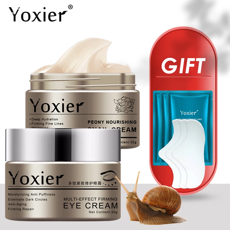 Yoxier Snail Face Cream Eye Cream Moisturizing Lifting Firming Fine Lines Remove Eye Bag Anti-Aging Wrinkle Skin Care Case set
Yoxier Snail Face Cream Eye Cream Moisturizing Lifting Firming Fine Lines Remove Eye Bag Anti-Aging Wrinkle Skin Care Case set