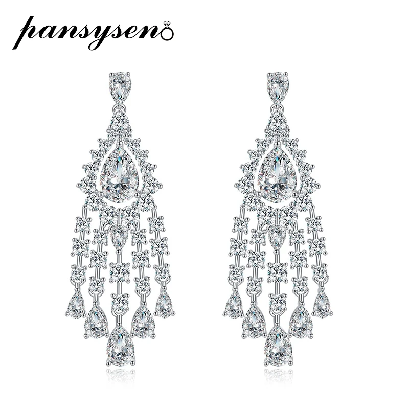 PANSYSEN 925 Sterling Silver Created Moissanite Diamond Gemstone Long Tassel Drop Dangle Earrings Cocktail Party Ear Jewelry
PANSYSEN 925 Sterling Silver Created Moissanite Diamond Gemstone Long Tassel Drop Dangle Earrings Cocktail Party Ear Jewelry