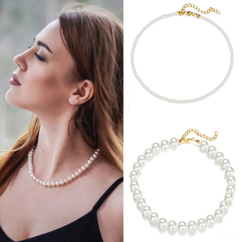 HMES Vintage Imitation Pearl Collar Necklace Women'S Wedding Jewelry Clavicle Chain New Gift Accessories Goth
HMES Vintage Imitation Pearl Collar Necklace Women'S Wedding Jewelry Clavicle Chain New Gift Accessories Goth