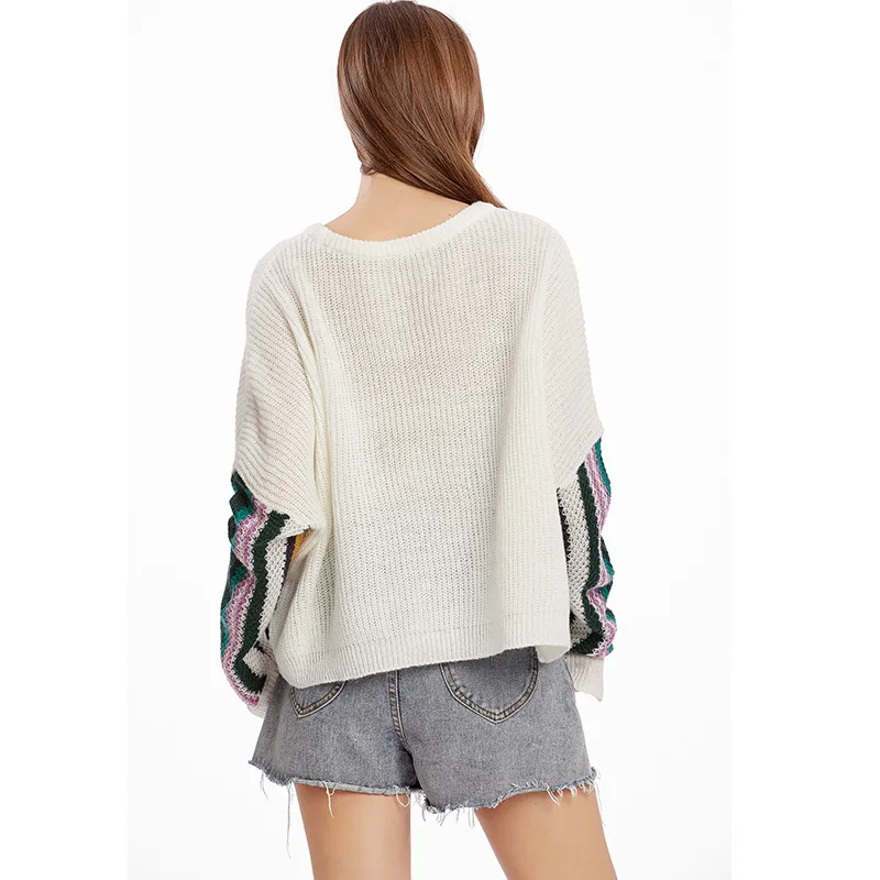 2021 New European and American Women's Loose Pullover Sweater Contrast Color Bat Sleeve Top Mohair Sweater
2021 New European and American Women's Loose Pullover Sweater Contrast Color Bat Sleeve Top Mohair Sweater