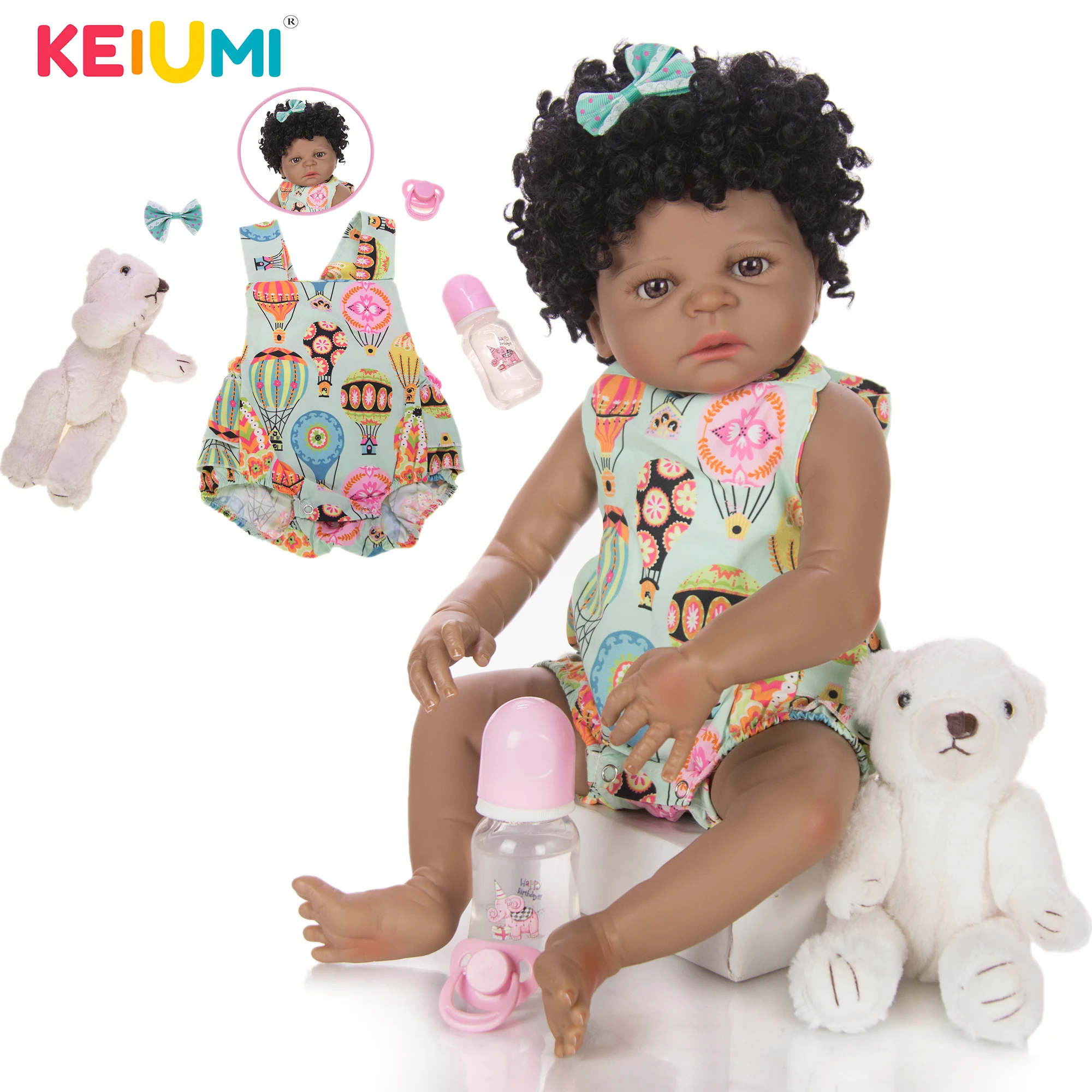 KEIUMI 23''Black Reborn Babies Doll Full Body Silicone Educational DIY Toy For Girl Realistic Princess 57 cm For Kids XMAS Gifts
KEIUMI 23''Black Reborn Babies Doll Full Body Silicone Educational DIY Toy For Girl Realistic Princess 57 cm For Kids XMAS Gifts