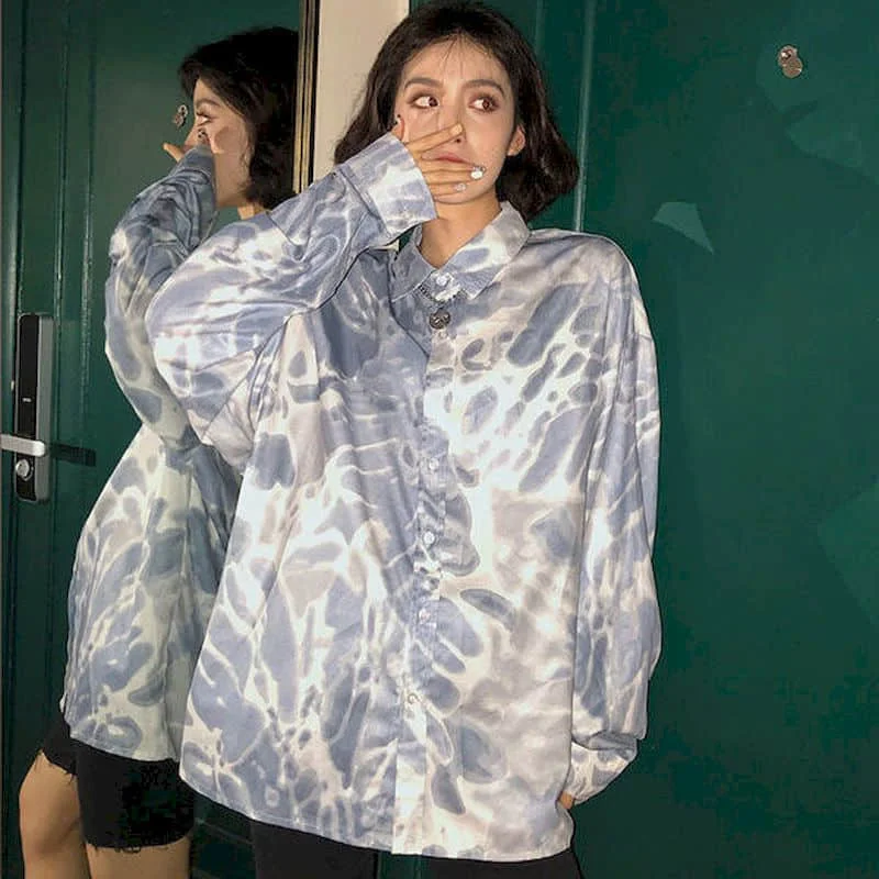 Tie-dye Long-sleeved Shirts Women Blouses Autumn 2020 Hong Kong Niche Design Chiffon Shirt Ins Shirt Korean Fashion Clothing
Tie-dye Long-sleeved Shirts Women Blouses Autumn 2020 Hong Kong Niche Design Chiffon Shirt Ins Shirt Korean Fashion Clothing