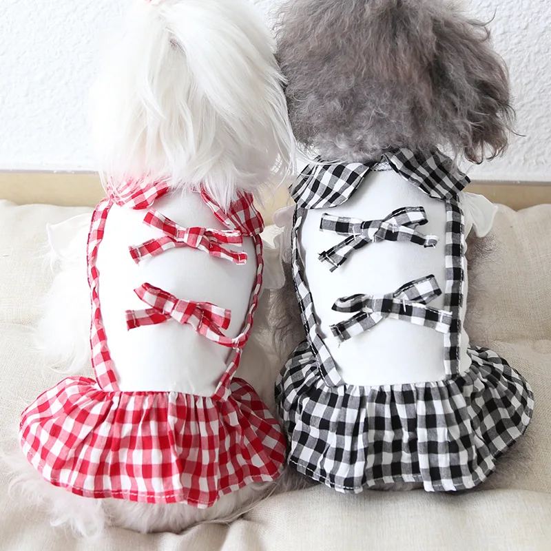 Cartoon Bowknot Pet Dog Clothes Plaid Princess Dress for Dogs Sweet Simple Fashion Spring Summer Cute Soft red Girl Ropa Para
Cartoon Bowknot Pet Dog Clothes Plaid Princess Dress for Dogs Sweet Simple Fashion Spring Summer Cute Soft red Girl Ropa Para