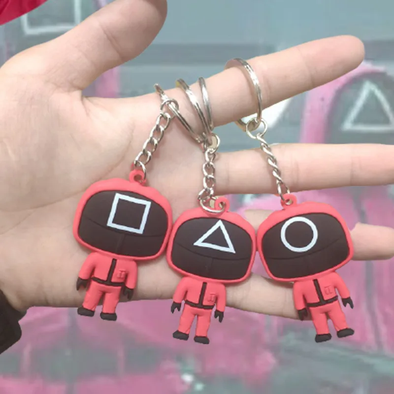 Squid Game Figures Mask Keychains Fashion Silicone 3D Mini Doll Cosplay Pendant Key Chains Women Men Kids Key Chain Toys Gift
Squid Game Figures Mask Keychains Fashion Silicone 3D Mini Doll Cosplay Pendant Key Chains Women Men Kids Key Chain Toys Gift