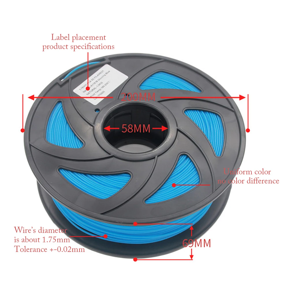 PLA Filament 1.75mm 330M Non-toxic Flexible 3D Printer Consumables 1kg Spool (2.2lbs) Dimensional Accuracy +/- 0.02 Mm
PLA Filament 1.75mm 330M Non-toxic Flexible 3D Printer Consumables 1kg Spool (2.2lbs) Dimensional Accuracy +/- 0.02 Mm