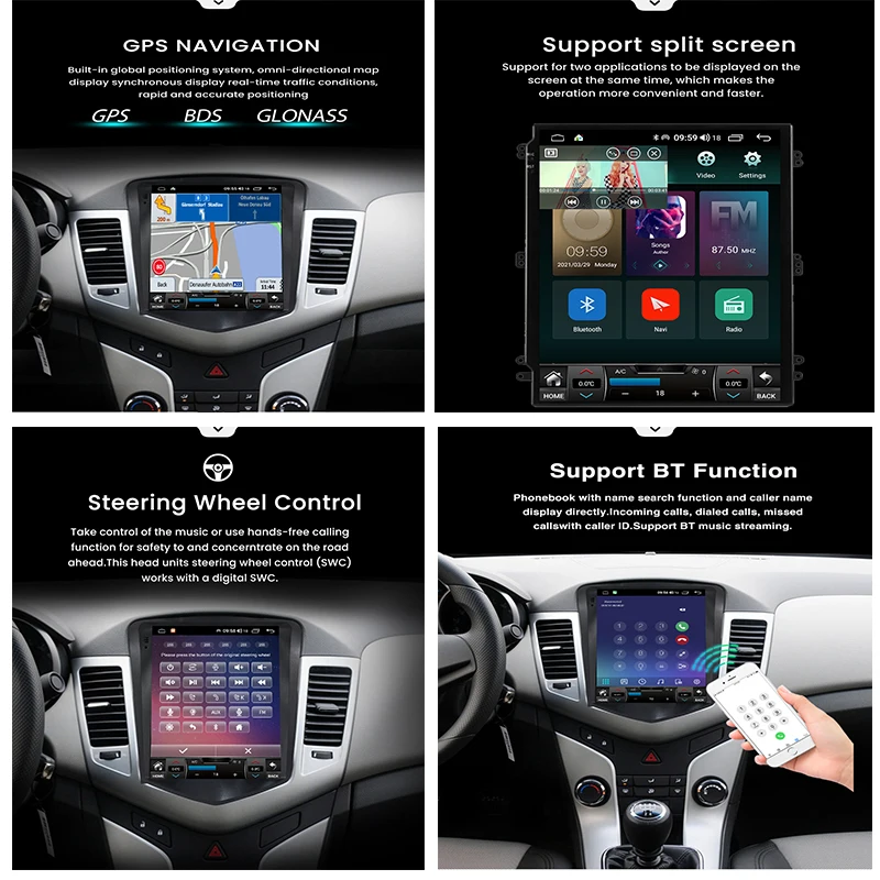 Автомобильный мультимедийный видеоплеер с экраном в стиле Tesla для Ford Kuga 2 Escape 3 2013