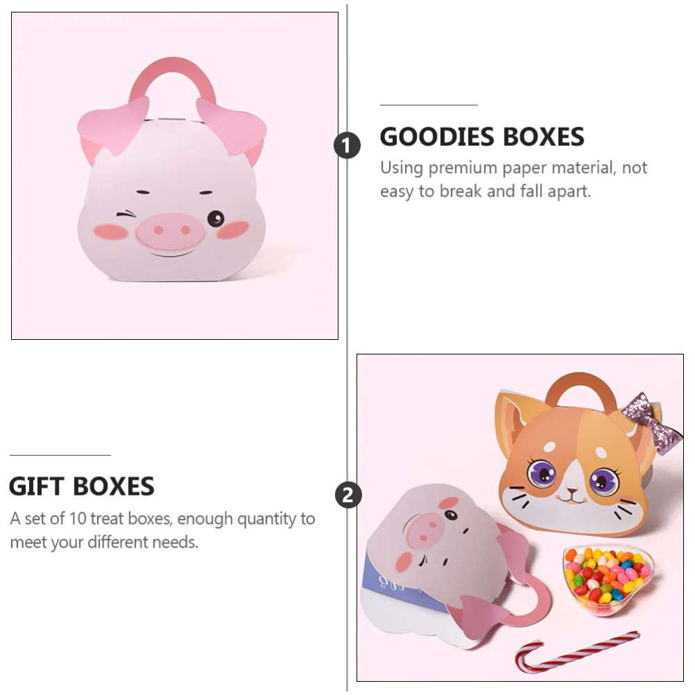 10Pcs Cartoon Piggy Design Candy Boxes Wedding Party Chocolate Boxes with Handle
10Pcs Cartoon Piggy Design Candy Boxes Wedding Party Chocolate Boxes with Handle