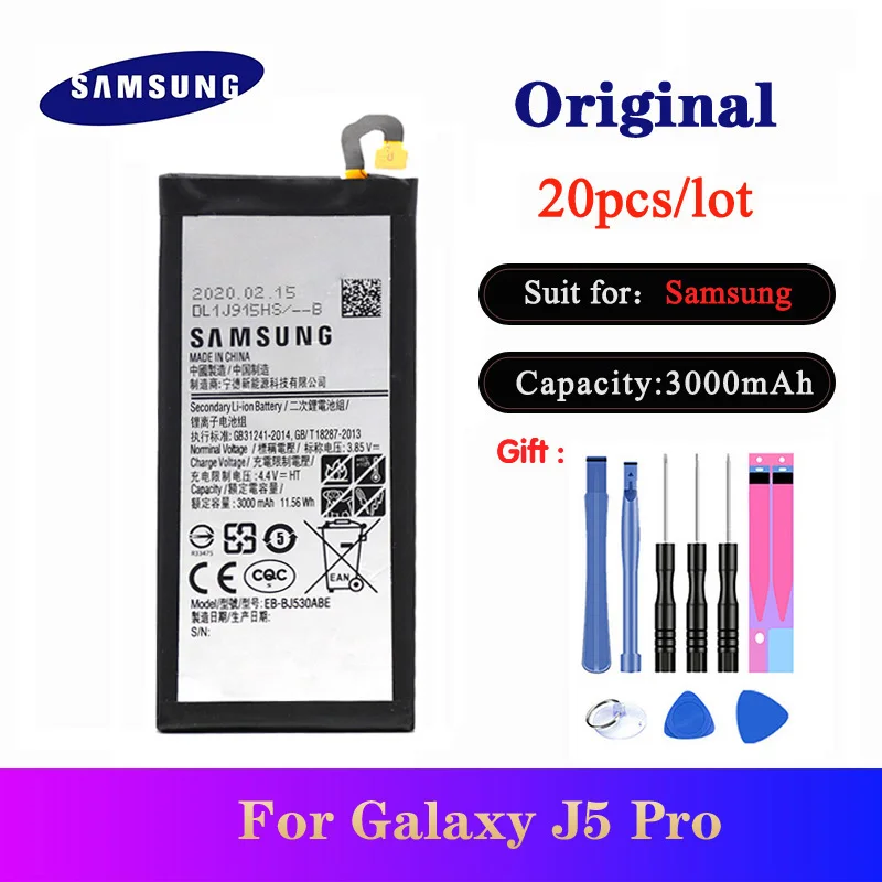 20pcs/lot Battery EB-BJ530ABE For Samsung Galaxy J5 Pro 2017 J530 SM-J530K /J530F /J530Y /J530G NEW Orgina bateria 3000mAh
20pcs/lot Battery EB-BJ530ABE For Samsung Galaxy J5 Pro 2017 J530 SM-J530K /J530F /J530Y /J530G NEW Orgina bateria 3000mAh