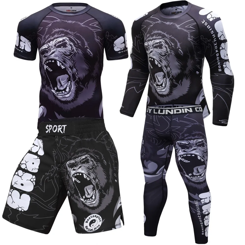 Brand Compression Men's Sports Suits Quick Dry MMA Boxing Jerseys shirt Jogger Training Men Gym Fitness T-shirt Tracksuits sets
Brand Compression Men's Sports Suits Quick Dry MMA Boxing Jerseys shirt Jogger Training Men Gym Fitness T-shirt Tracksuits sets