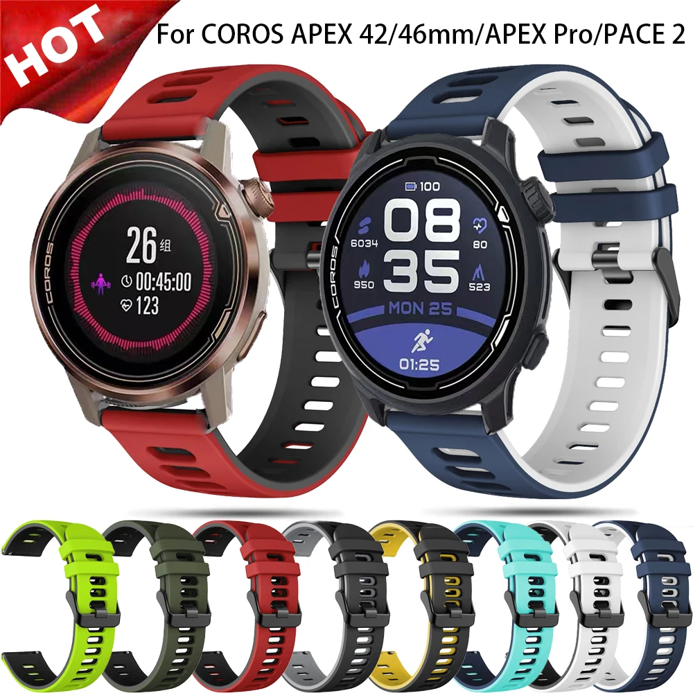 Silicone Correa Wrist Band for COROS APEX Pro/APEX 46mm 42mm Strap smart Watch For COROS PACE 2 PACE2 20 22mm Bracelet ремешок
Silicone Correa Wrist Band for COROS APEX Pro/APEX 46mm 42mm Strap smart Watch For COROS PACE 2 PACE2 20 22mm Bracelet ремешок