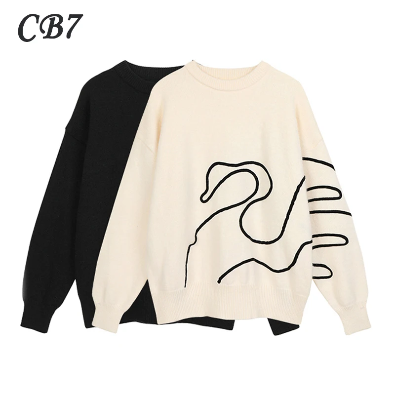 Round neck Knitted Sweater Women's Autumn and Winter 2021 New Style College Style Fashion Abstract Pattern Jacquard Dweater Top
Round neck Knitted Sweater Women's Autumn and Winter 2021 New Style College Style Fashion Abstract Pattern Jacquard Dweater Top