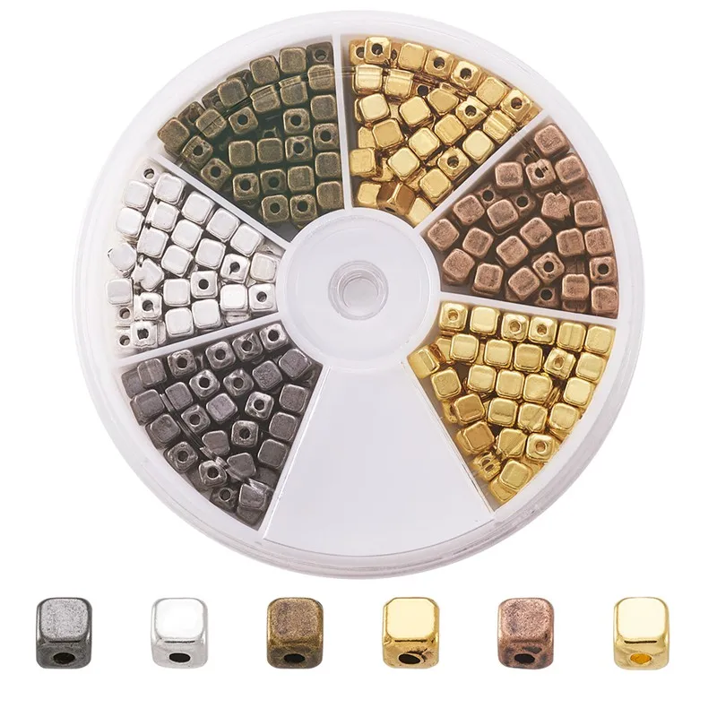 1 Box 6 Color 4x4x4mm Tibetan Style Alloy Cube Spacer Beads for Jewelry Making DIY Bracelet Necklace Hole: 1.5mm about 310pcs
1 Box 6 Color 4x4x4mm Tibetan Style Alloy Cube Spacer Beads for Jewelry Making DIY Bracelet Necklace Hole: 1.5mm about 310pcs